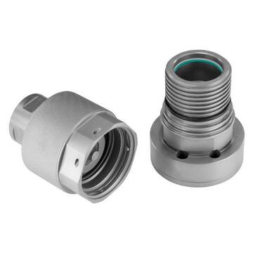 Screw-to-connect coupling with poppet valve series PS